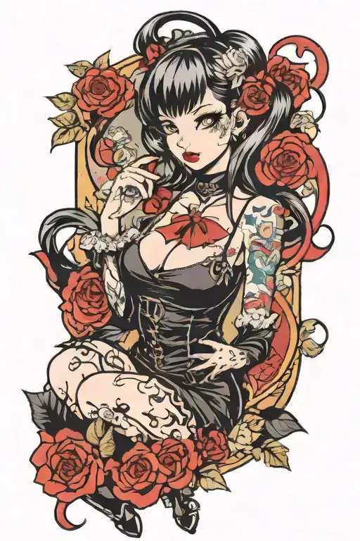 Sexy Pinup Girl Goth