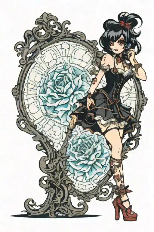 Sexy Pinup Girl Goth Standing