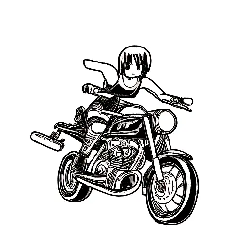 A Left Shoulder Tatoo Of A Sport Type Motorbike