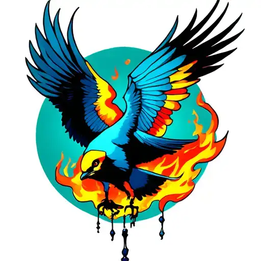 Bird Rising From Ashes
