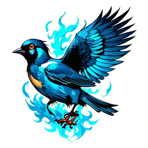 Bird Rising From Ashes