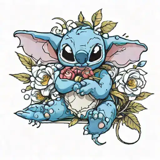 Stitch Holding Flowers Wrapped