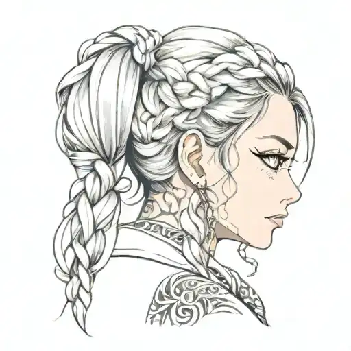 Beautiful Woman Face Braids