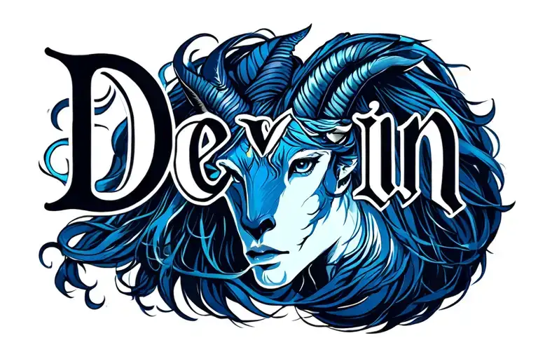 Create Me A Tattoo Using My Name Devin And My Zodiac Sign Capricorn
