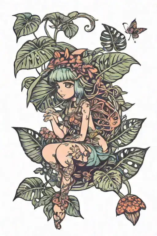 Monstera Mushroom Fairy