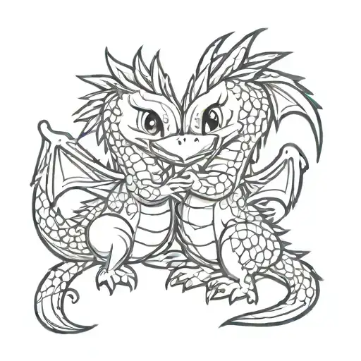 Dragon Duck Hug Each Other