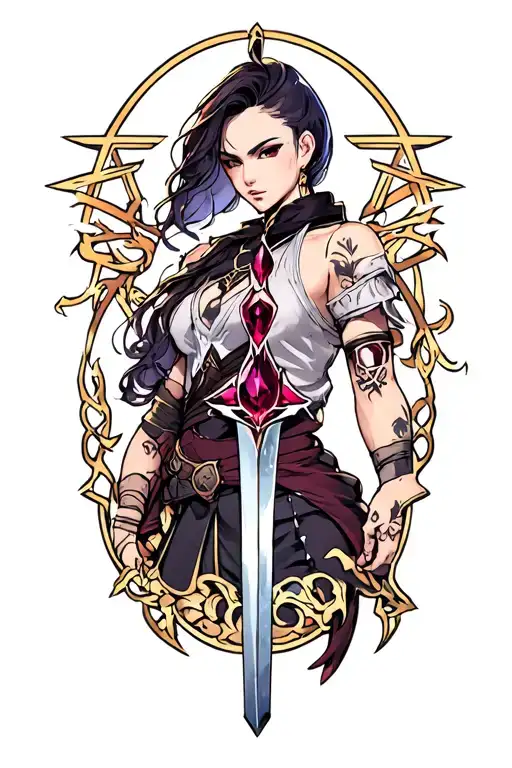 Garnet Rod And Silence Glaive