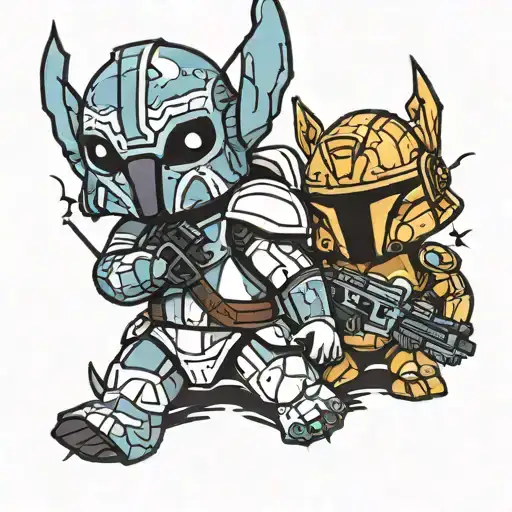 Stitch And Clone Trooper From Star Wars