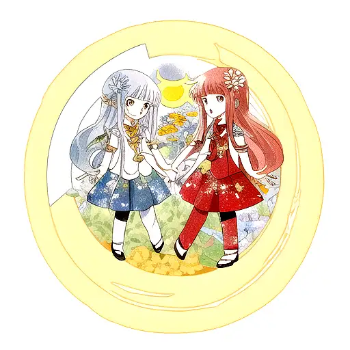 Sun And Moon With Flowers