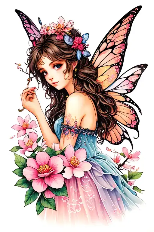 Fairy With Sakura Flower
