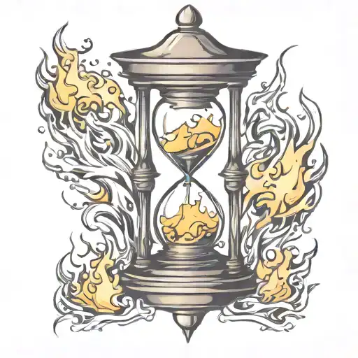 Hourglass Filled With Flames