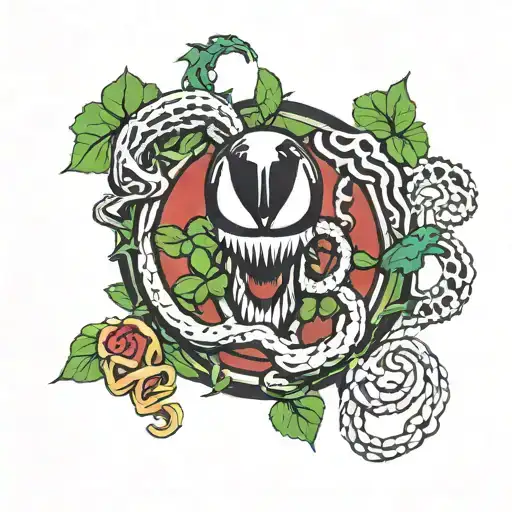 Venom Mini With Symbols Of Luck Clover Black 4 Leaf In Hands