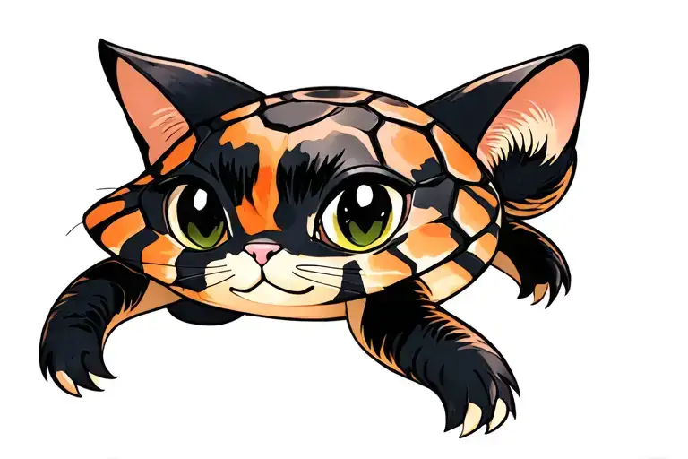 Tortoise Shell Cat Curled