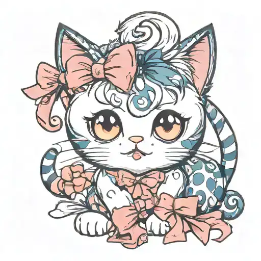 Creepy Cat Kawaii Bows Cute