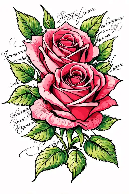 Cursive Writing Into A Rose