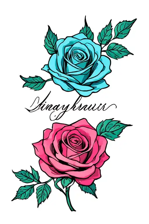 Cursive Writing Into A Rose Line