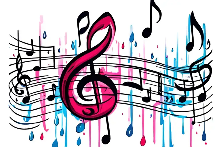 Raining Music Notes Forming