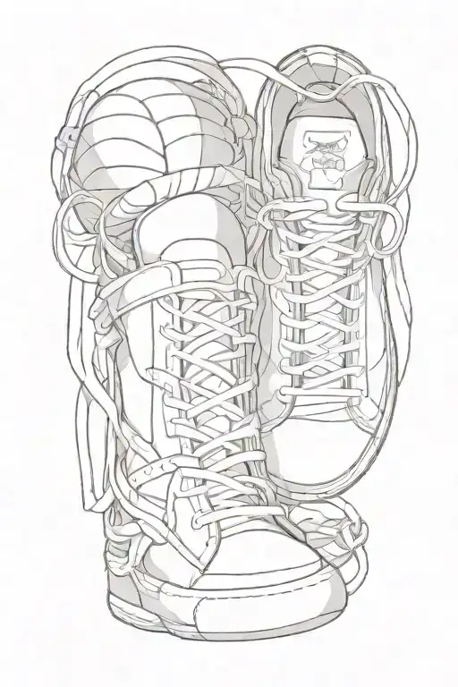 A Basketball And Ballet Shoes Tied Together Symbolizing