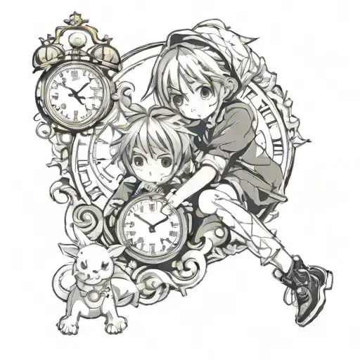 Clock And Child Surrounded