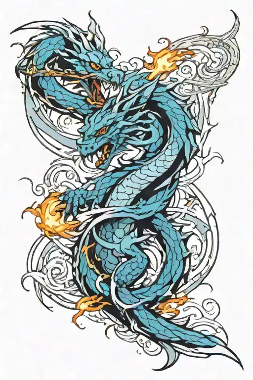 Dragon Fire And Sword Intertwined