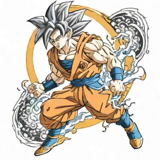 Goku Ultra Instinct And Moon Surrounded