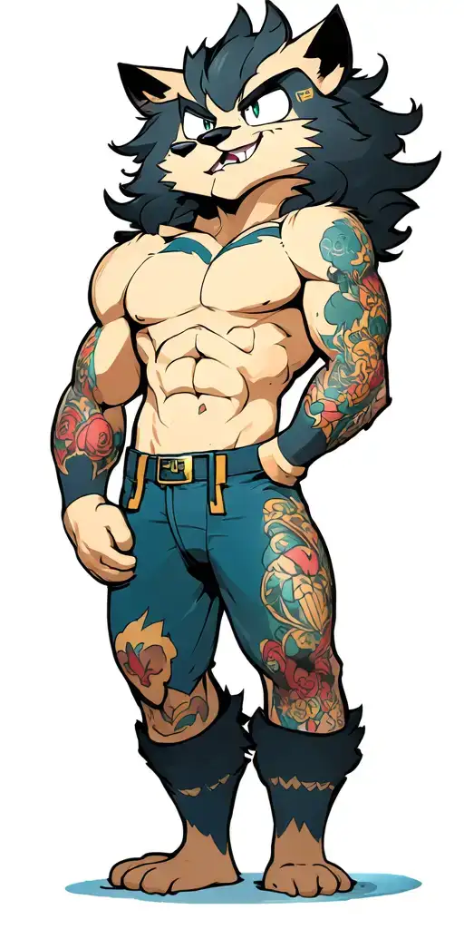 Furry With Huge Muscles