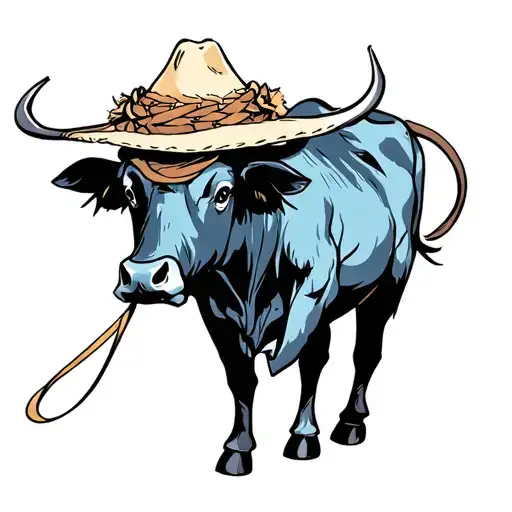 Black Bull From Black Clover With One Peice Straw Hat With Hidden In The Lead Headband