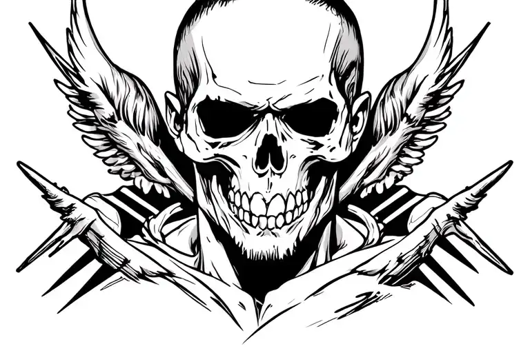 Randy Orton Skull Tattoo Design