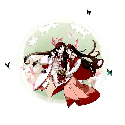 Wedding Of Hua Cheng And Xie Lian With Butterflies