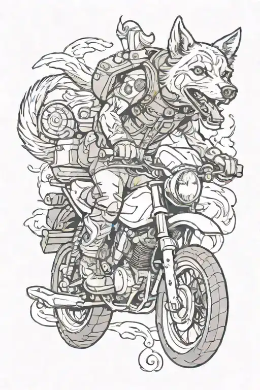 Dog Riding Motorcycle