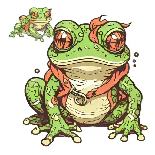 A Cute Frog In A Samuri Suit