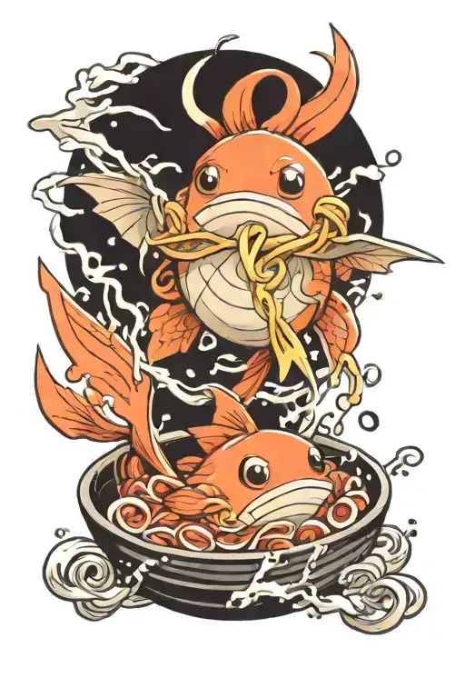 Magikarp Pokemon In Ramen Noodles
