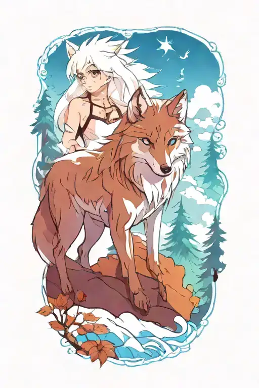 Wolf Blue Eyes Forest Landscape