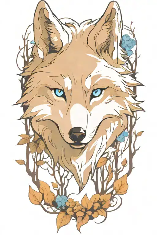 Wolf Blue Eyes Forest Landscape