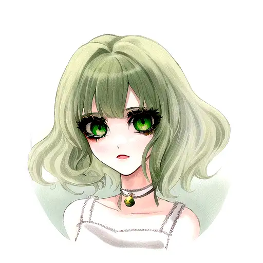 Alien Girl Green Eyes Lashes