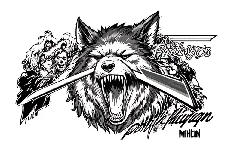 Pink Floyd Combine With Michigan Wolverines Black And White