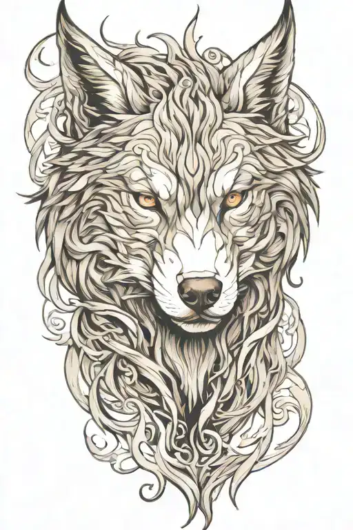 Tatoo Masculine Powerful Majestic Wolf Entire Body
