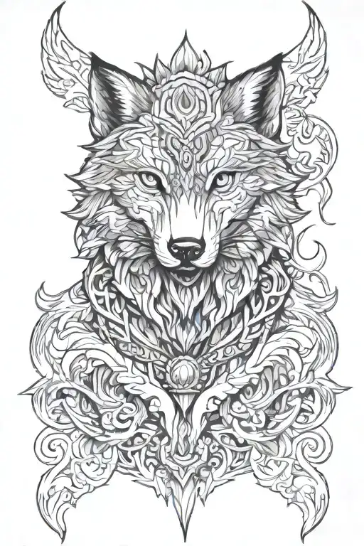 Tatoo Masculine Powerful Majestic Entire Body Wolf