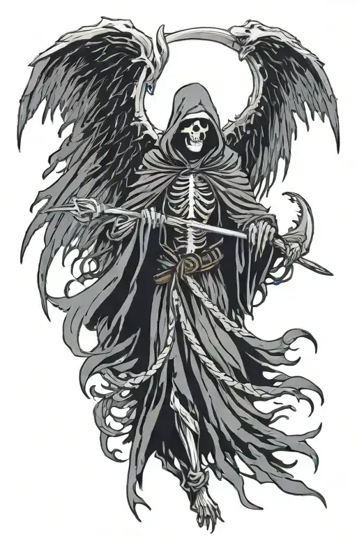 Grim Reaper With Wings Coming Off