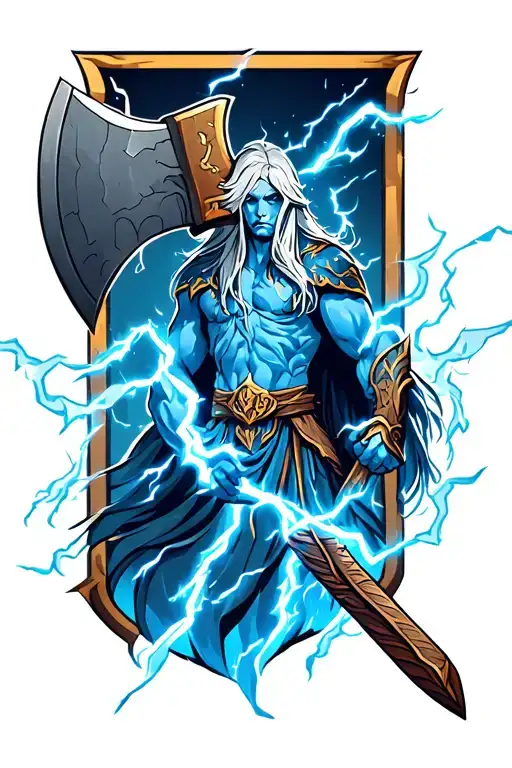 The Axe Of Perun Holding Thunder
