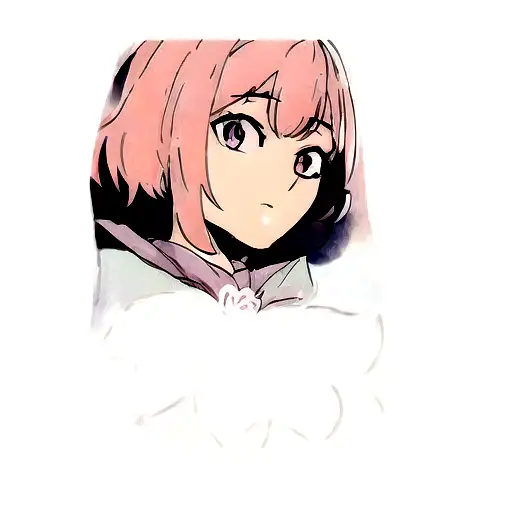 A Female Anime Character Surrounded With Lotus Flower