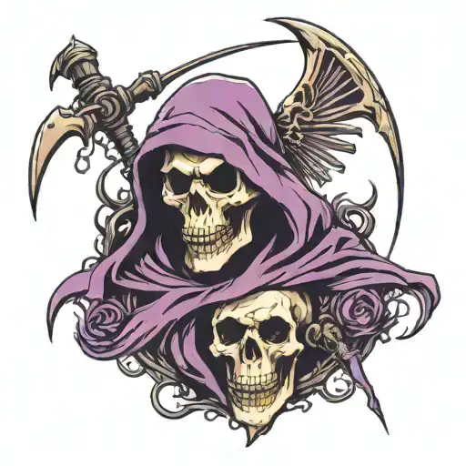 Reaper Skeleton Horror In Purple