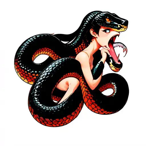 Snake Eating Girl