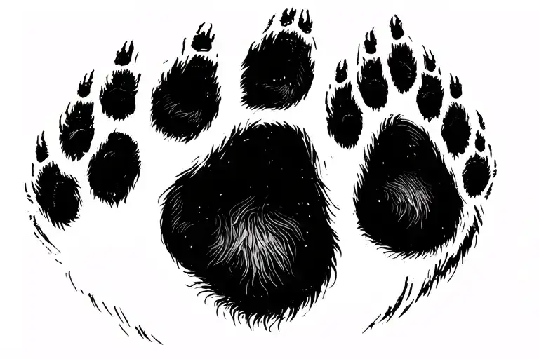 Bear Paw Prints Leading