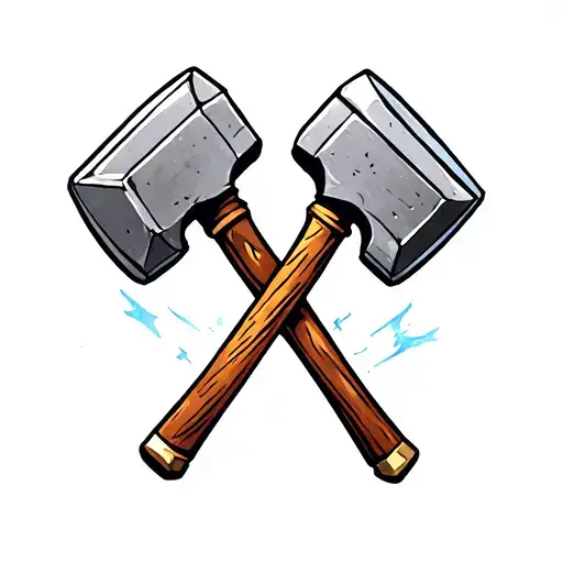 Two Hammers Crossing Each Other