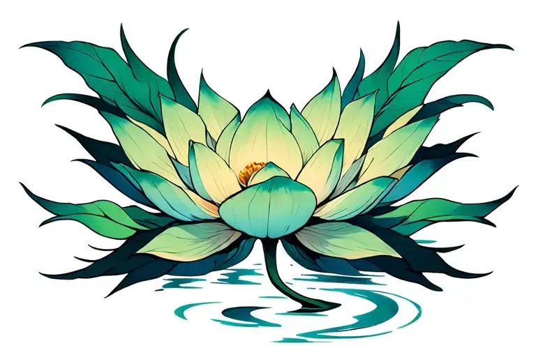 Delicate Jagged Lotus With Semicolon