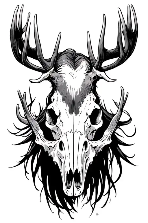 Evil Moose Skull Mysterious