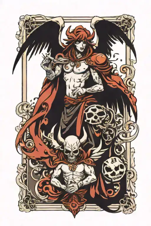 Card From A Deck But Has And Angel And Demon