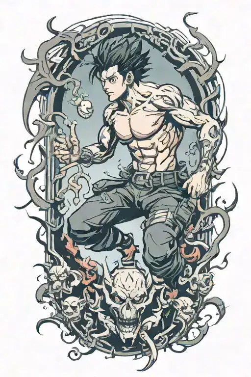 Human Fighting Off Demons Crawling Out Adhd