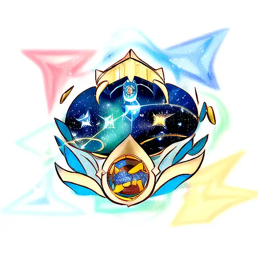 A Dynamic Illustration Of A Gemini Constellation With League Of Legends Elements